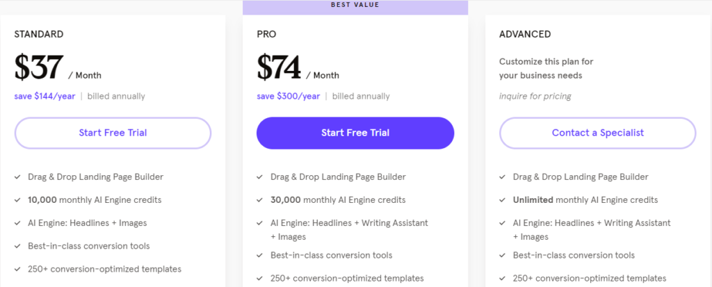  Leadpages vs ClickFunnels: leadpages pricing